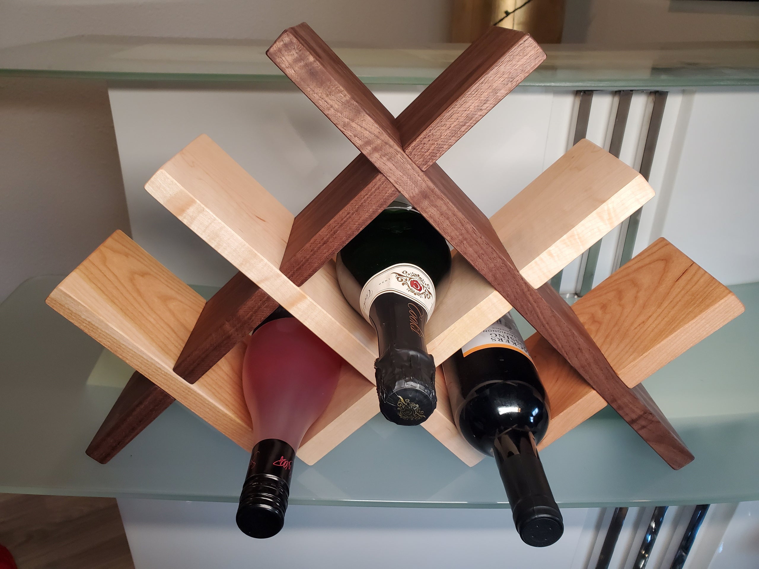 Diy criss cross wine rack deals